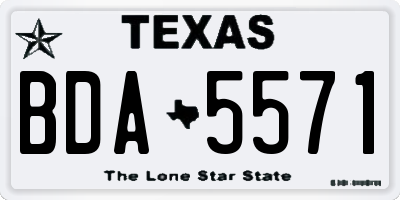 TX license plate BDA5571
