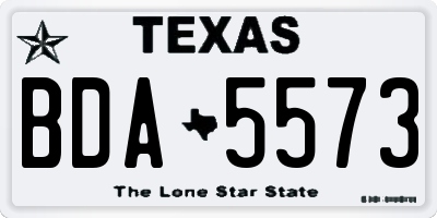 TX license plate BDA5573