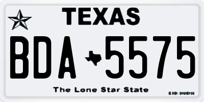 TX license plate BDA5575