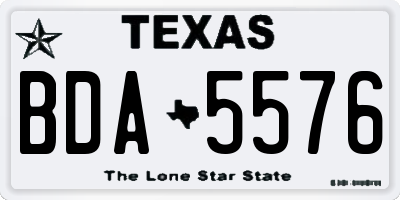 TX license plate BDA5576