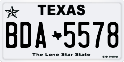 TX license plate BDA5578