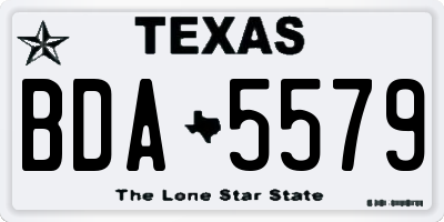 TX license plate BDA5579
