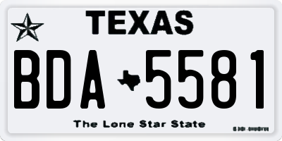 TX license plate BDA5581