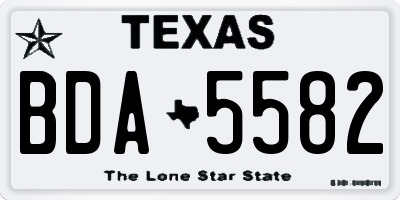 TX license plate BDA5582