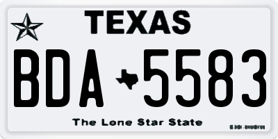 TX license plate BDA5583