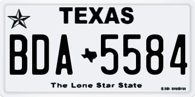 TX license plate BDA5584