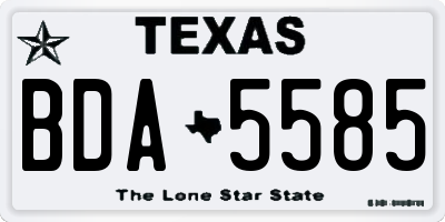 TX license plate BDA5585