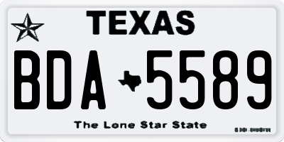 TX license plate BDA5589