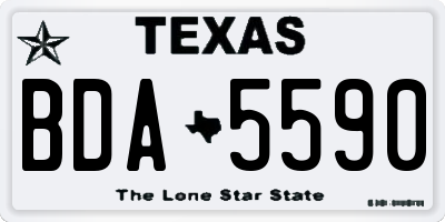 TX license plate BDA5590