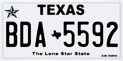 TX license plate BDA5592