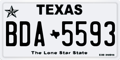 TX license plate BDA5593