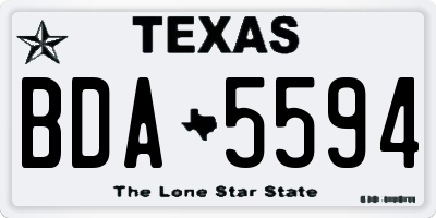 TX license plate BDA5594