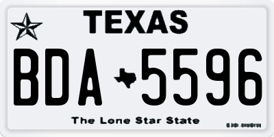 TX license plate BDA5596