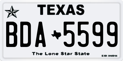 TX license plate BDA5599
