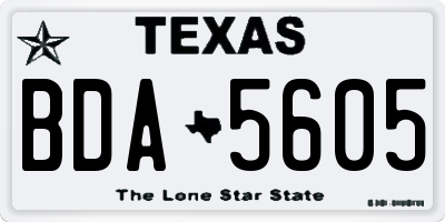 TX license plate BDA5605