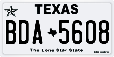 TX license plate BDA5608