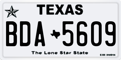TX license plate BDA5609
