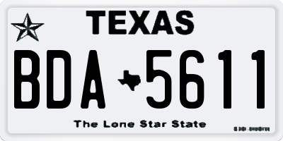 TX license plate BDA5611
