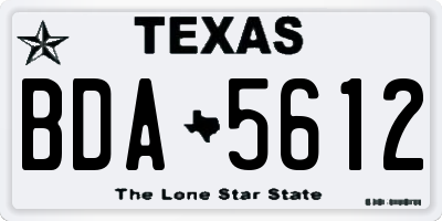 TX license plate BDA5612