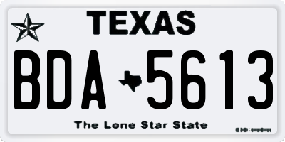 TX license plate BDA5613