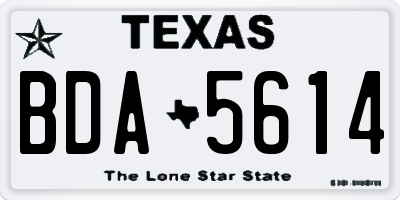 TX license plate BDA5614