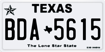 TX license plate BDA5615