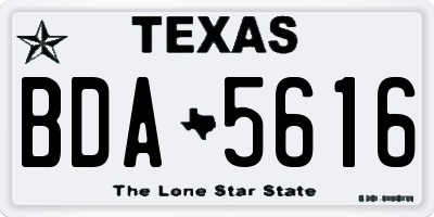 TX license plate BDA5616