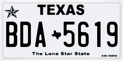 TX license plate BDA5619