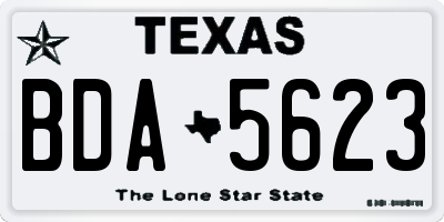 TX license plate BDA5623