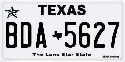 TX license plate BDA5627