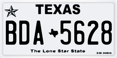 TX license plate BDA5628