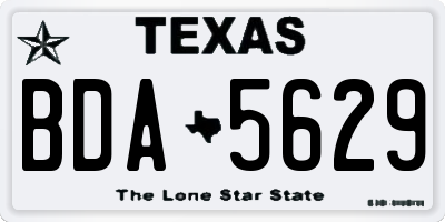 TX license plate BDA5629