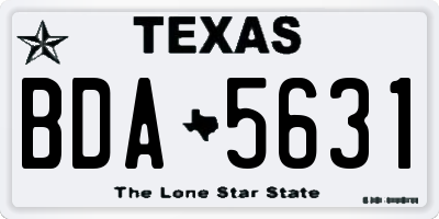 TX license plate BDA5631