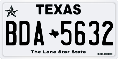 TX license plate BDA5632