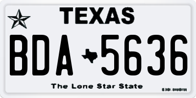 TX license plate BDA5636