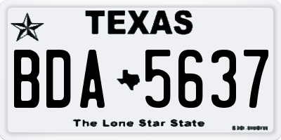 TX license plate BDA5637