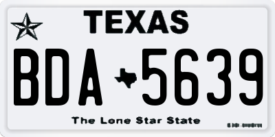TX license plate BDA5639