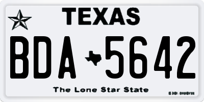 TX license plate BDA5642