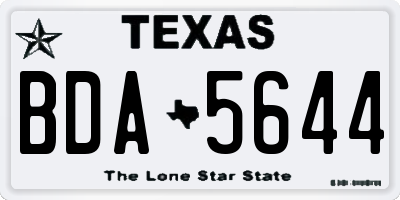 TX license plate BDA5644