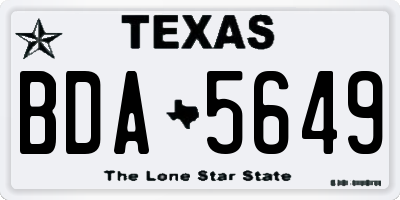 TX license plate BDA5649