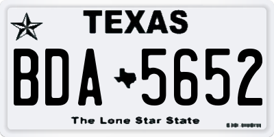 TX license plate BDA5652