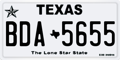 TX license plate BDA5655
