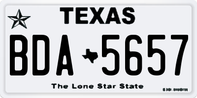 TX license plate BDA5657