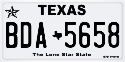 TX license plate BDA5658