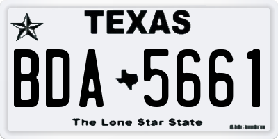 TX license plate BDA5661