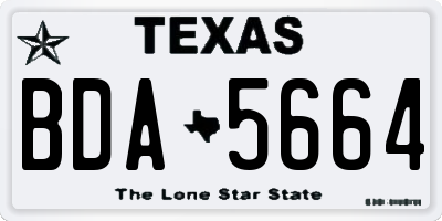 TX license plate BDA5664