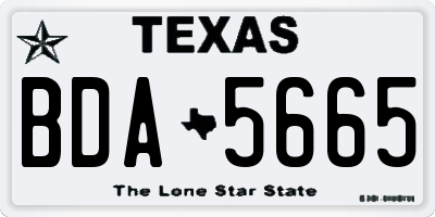 TX license plate BDA5665