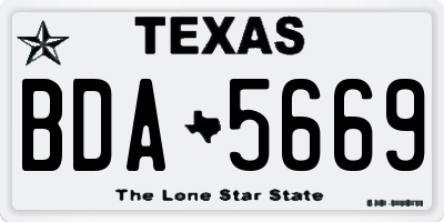 TX license plate BDA5669