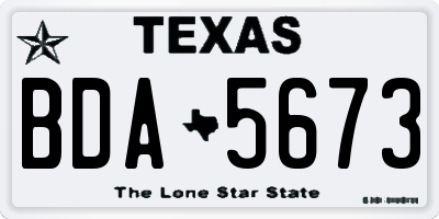TX license plate BDA5673