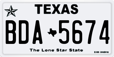 TX license plate BDA5674